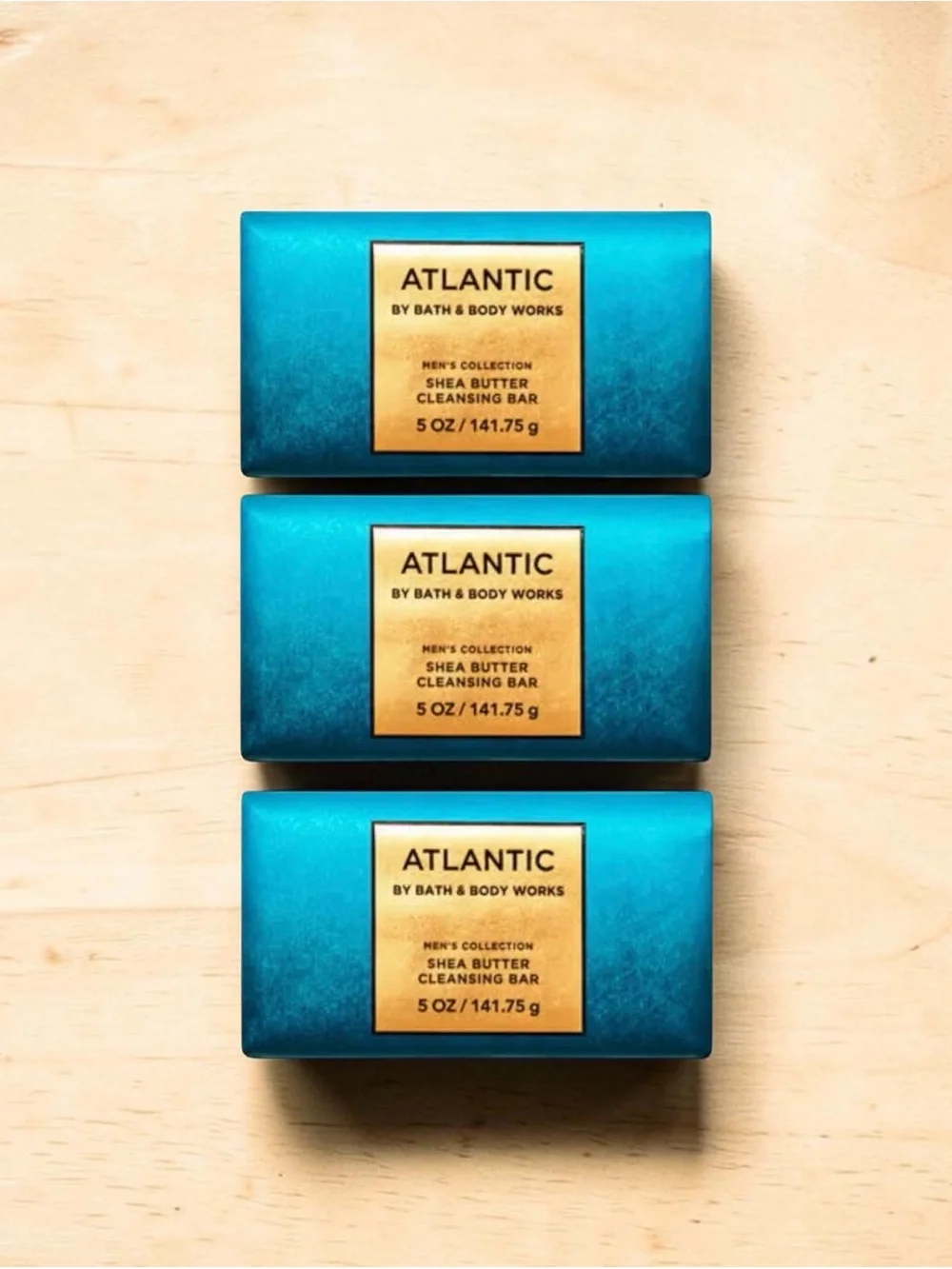 Bath & Body Works Atlantic Men’s Shea Butter Cleansing Bar Soap Set of 3pk New